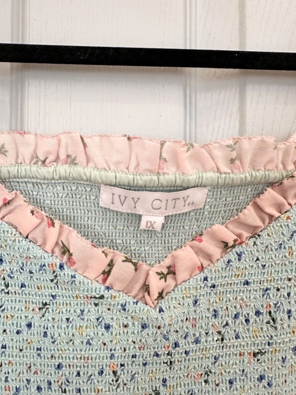 Ivy City Co Pastel Tiered Floral Dress - Blue, Pink & Cream - Picture 2 of 5